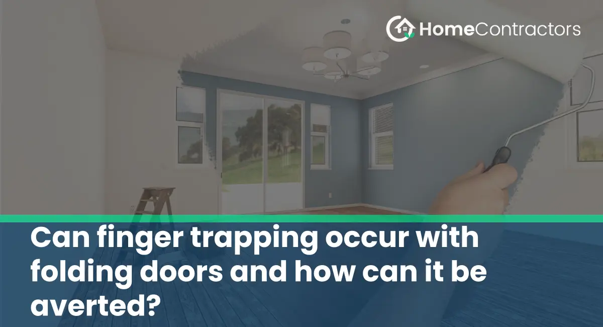 Can finger trapping occur with folding doors and how can it be averted?