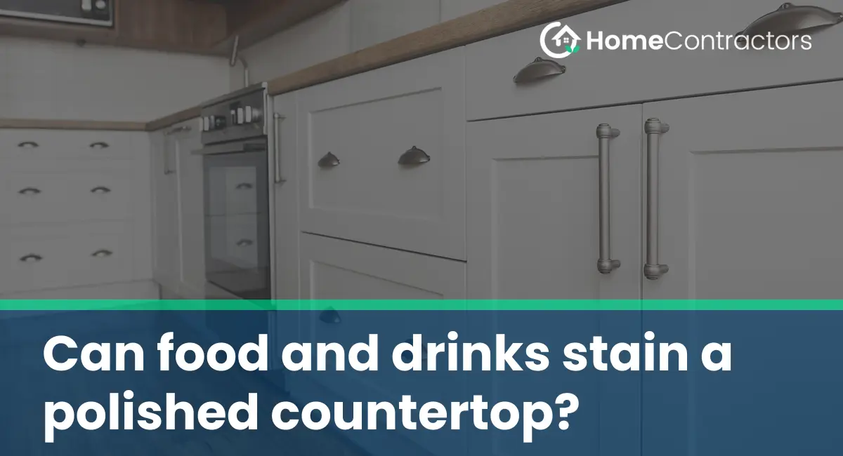 Can food and drinks stain a polished countertop?