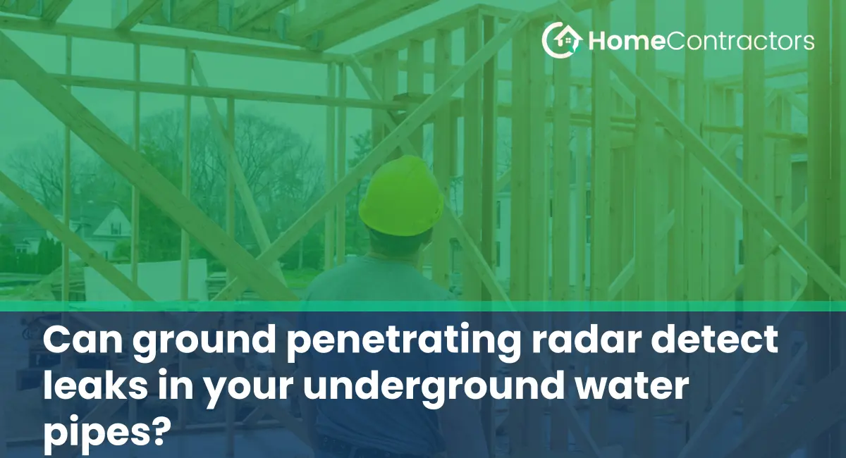 Can ground penetrating radar detect leaks in your underground water pipes?