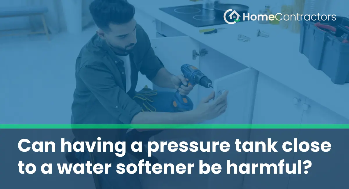 Can having a pressure tank close to a water softener be harmful?