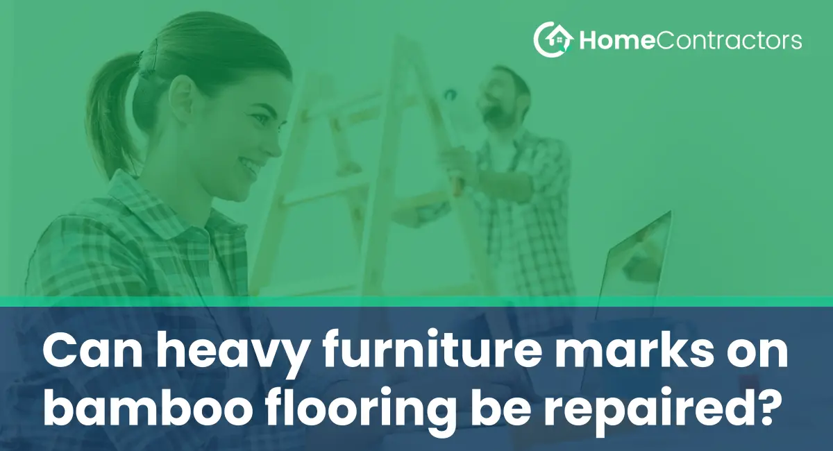 Can heavy furniture marks on bamboo flooring be repaired?